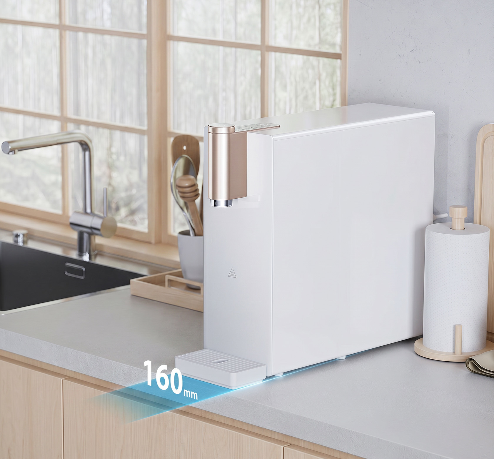 Space-saving, tankless design — Toshiba Tankless Slim Series